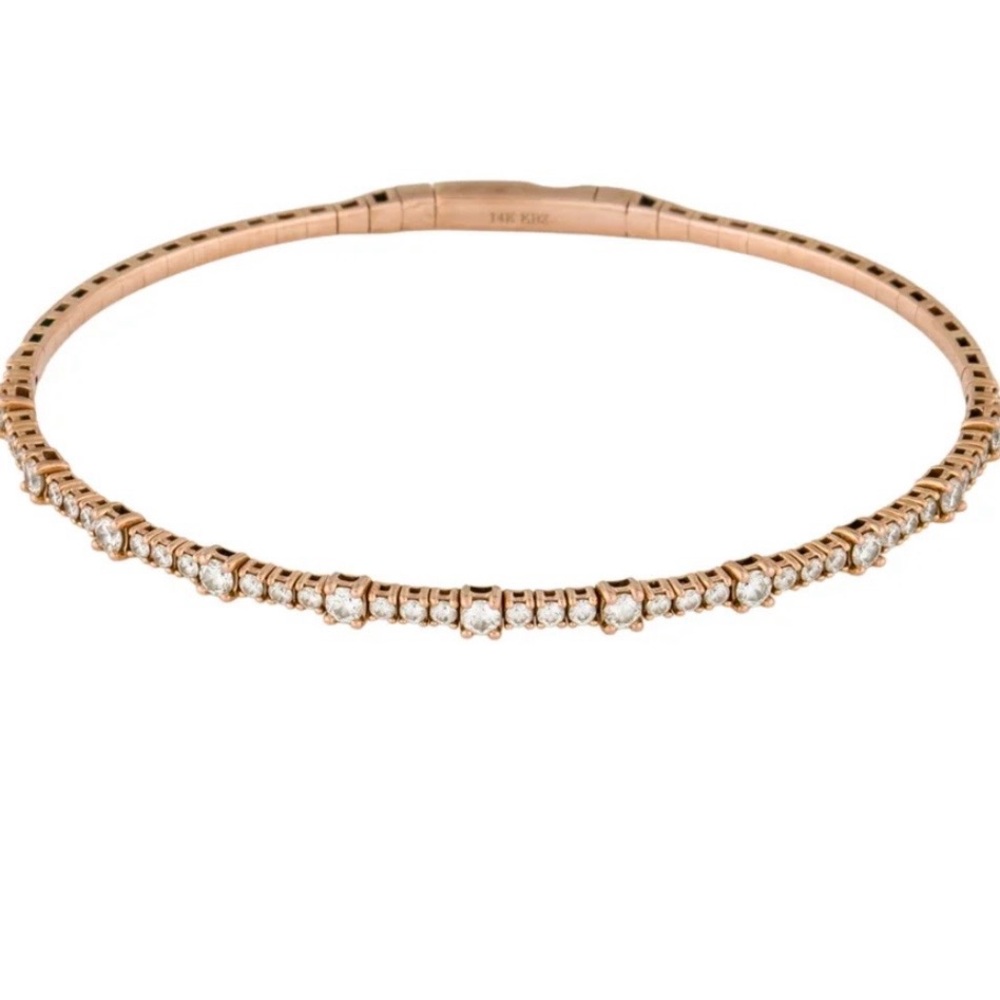 Rose 14K Gold 1 ct Diamond Tennis bracelet  - Women Jewelry